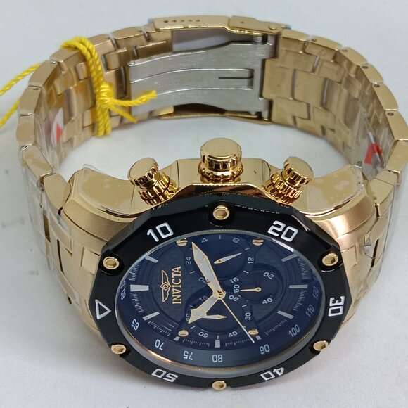Invicta Pro Diver 37725 Men's 50mm Gold S/Steel Japanese Quartz Chrono Watch NWT - Picture 9 of 16